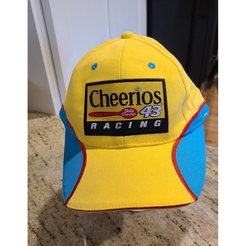 #43 Cheerios Betty Crocker NASCAR Adjustable Racing Hat Yellow Petty Enterprise